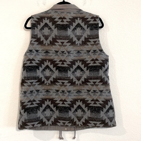 Entro Women Utility Vest Medium Tan Wool Blend Cloth Back Gorpcore Bohemian - Picture 5 of 13